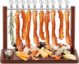 Bacon Display Rack Wooden Bacon Tray Hanger Serving Dishes Meat Display Holder for Wedding Home Party Housewarming Gifts