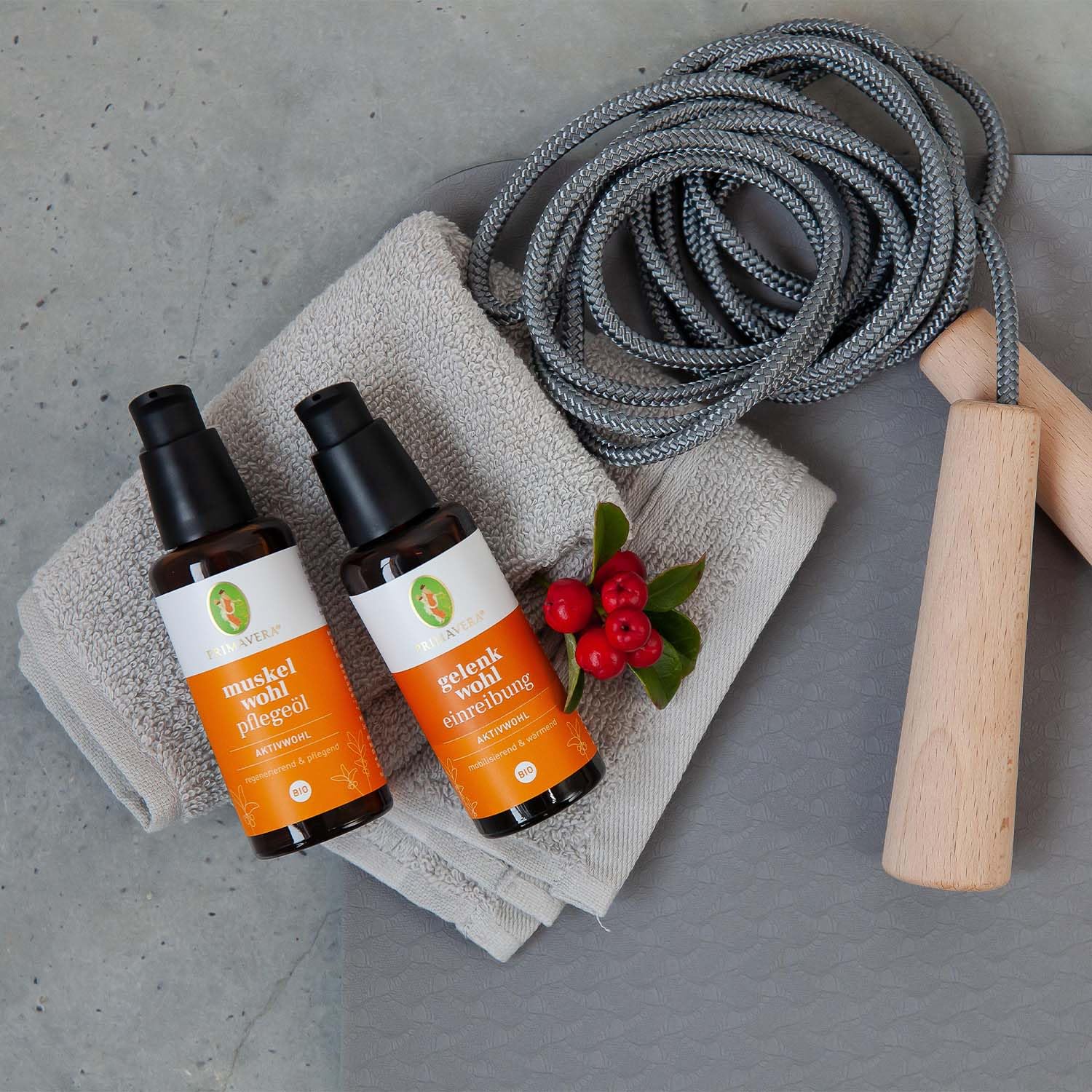 PRIMAVERA Aktivwohl Muskelwohl Pflegeöl bio 3 x 50 ml - Pflege der Haut nach körperlichen Aktivitäten - Aromatherapie - lindernd, anregend - vegan