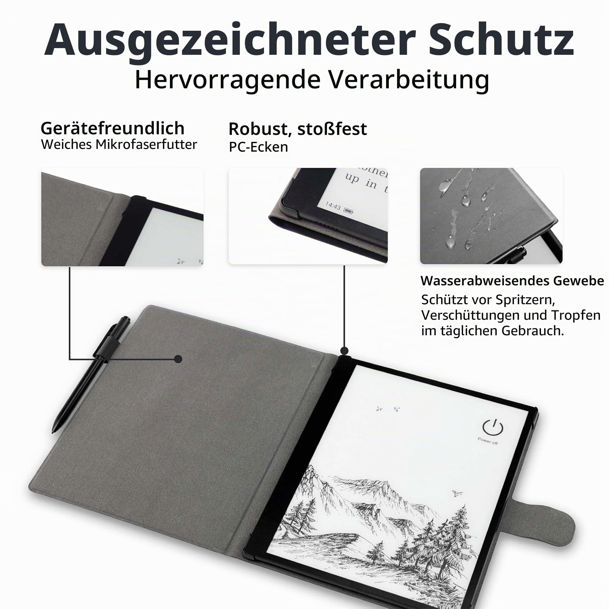 Lipa ET10 Ereader 10 Zoll - 64GB - 4GB RAM - Mehr Sprachen - Ebook & Hörbuch - E-Reader für Ebooks - Mit Google Playstore - Mit Hülle und Stylus Pen - E-Ink - Notizen möglich