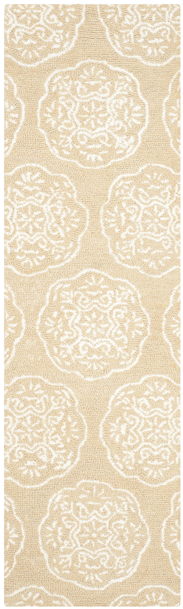SAFAVIEH Bella Collection Area Rug - 5' x 8', Silver & Ivory, Handmade Dotted Border Wool, Ideal for High Traffic Areas in Living Room, Bedroom (BEL151D
