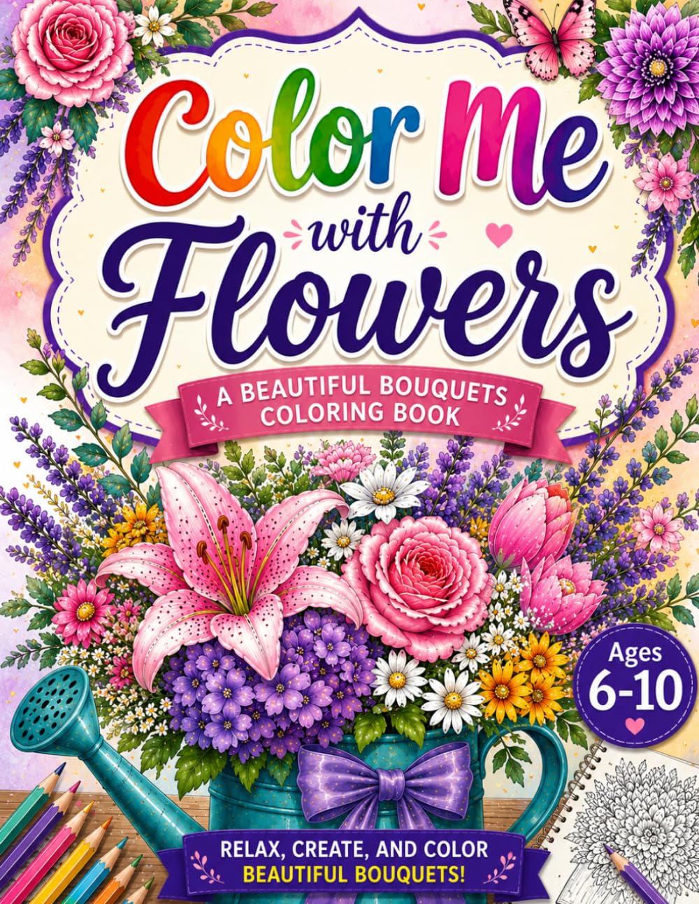 Color Me with Flowers: A Beautiful Bouquets Coloring Book