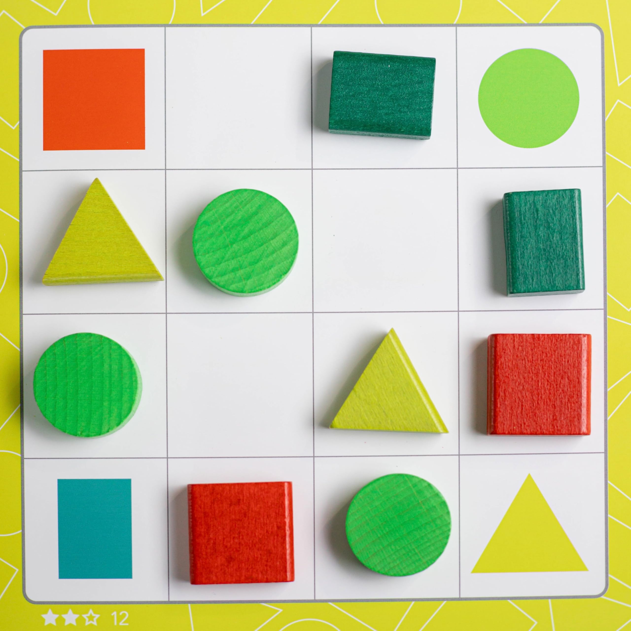 Sudoku Geométrico de Madera – Juguete Educativo con 16 Piezas y 20 Tareas – Estimula la Lógica y la Motricidad Fina – Apto Desde 3 Años