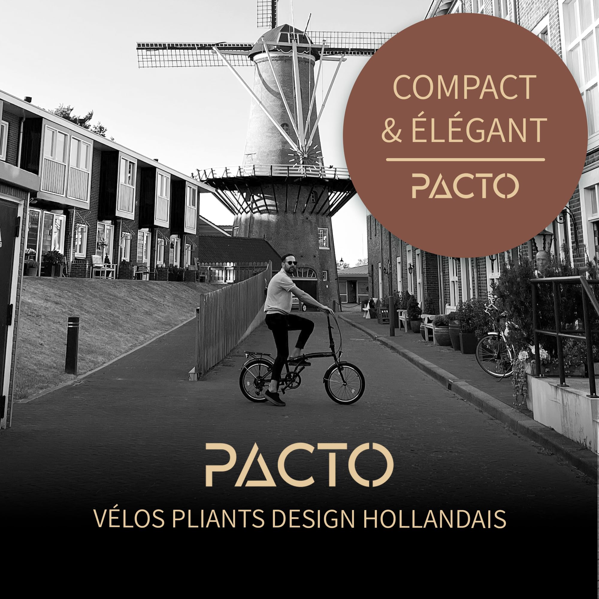 PACTO Eleven Vélo pliable de 20 pouces de haute qualité 27 cm Cadre en acier Shimano Nexus 3 vitesses, vélo de ville pliable facile à plier en 10 secondes, vélo pliable V-Brakes pliable
