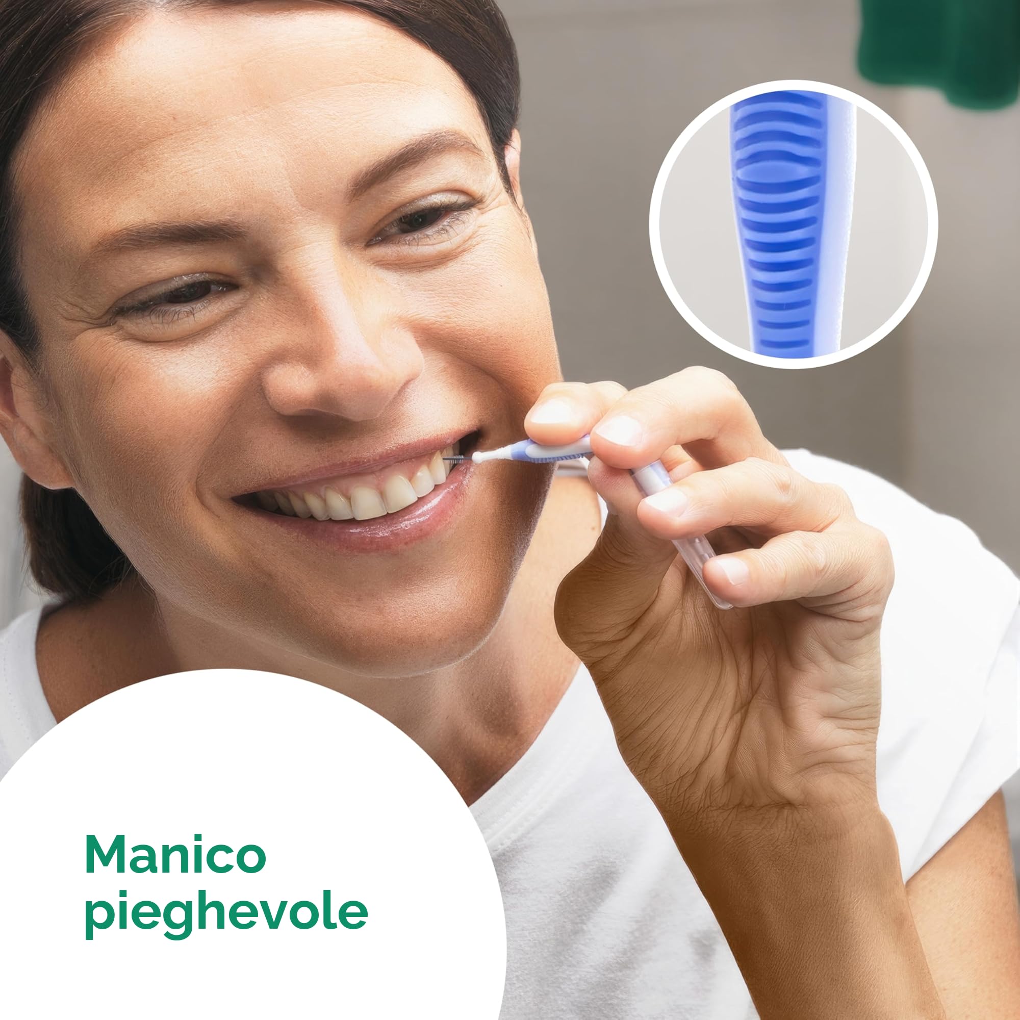 GUM TRAV-LER Scovolini interdentali | manico flessibile | pulizia profonda tra i denti e rimozione della placca | 0.6 mm, ISO 0 | Taglia XS | Confezione 3x6 (+ 1 campione omaggio)
