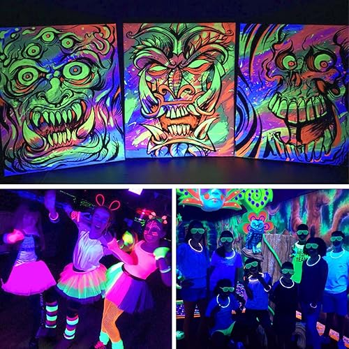 Miniatura 25 de 4 barras de luz LED negras de 40 W, luces negras para fiesta brillante, luz negra con enchufe e interruptor, cada una de 484 pies cuadrados de área