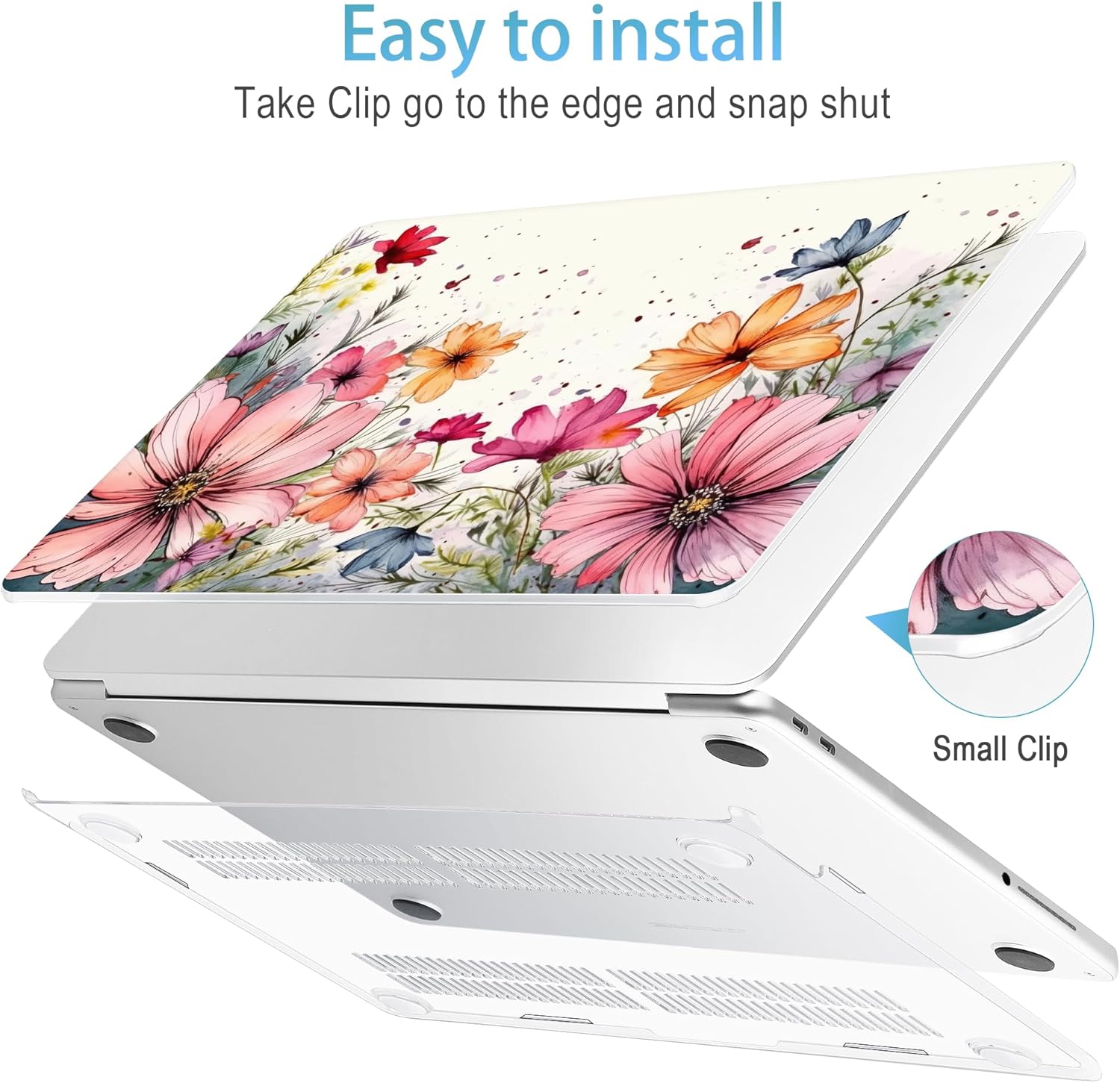 Mektron Case for 2026 MacBook Neo 13-inch A18 Pro chip A3404 Laptop Cover with 13-inch (Diagonal) Liquid Retina Display+ Keyboard Cover+ Screen Protector, Colorful Floral