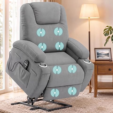 Flamaker Power Lift Chair Massage Recliner for Elderly, Gray