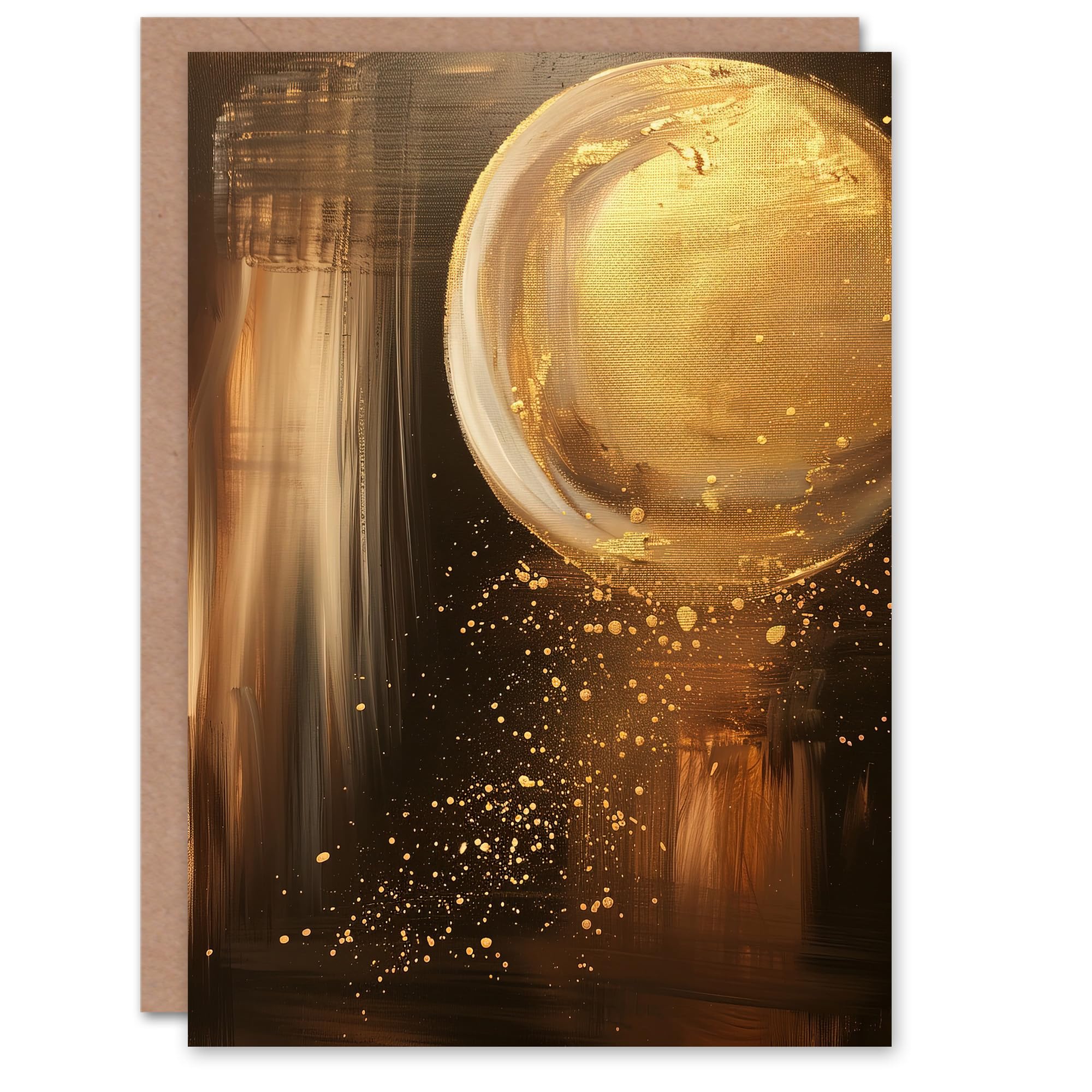 Artery8 - Greeting Card - Abstract Oil Painting - Birthday - Brown