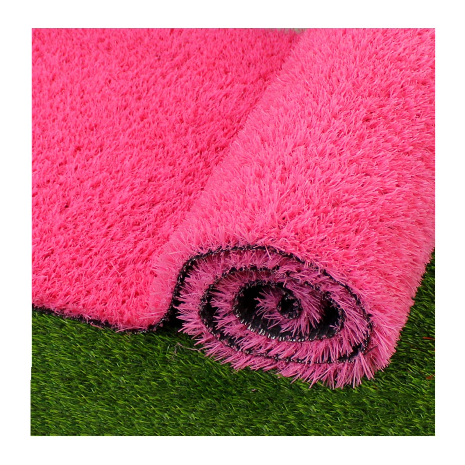 Erba Artificiale for Giardino, Patio, Balcone, Area Animali Domestici(Pink,59x197in)