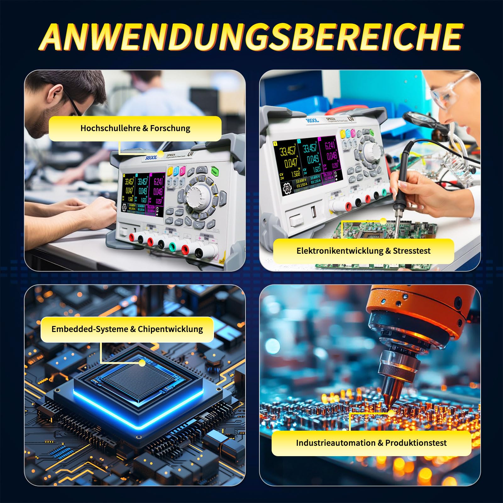 RIGOL Labornetzteil DP932A,Netzteil Regelbar,3 Ausgänge,32V/3A,32V/3A,6V/3A,Auflösung 1mV/1mA,automatische Reihen-und Parallelschaltung,Labor DC-Stromversorgungen