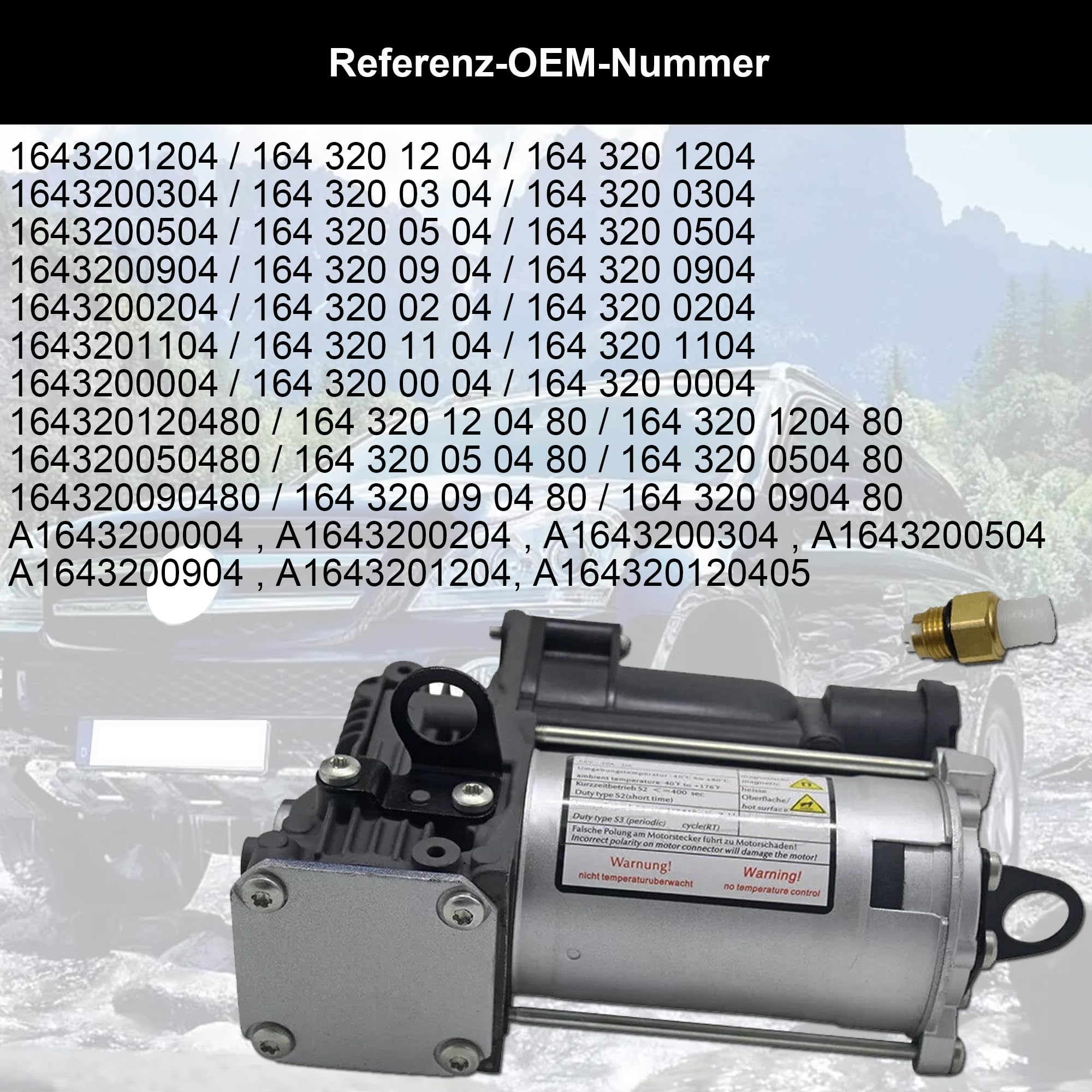 1643201204 Luftfederung Kompressor mit Airmatic für Mercedes ML/GL Klasse W164 X164 05-12
