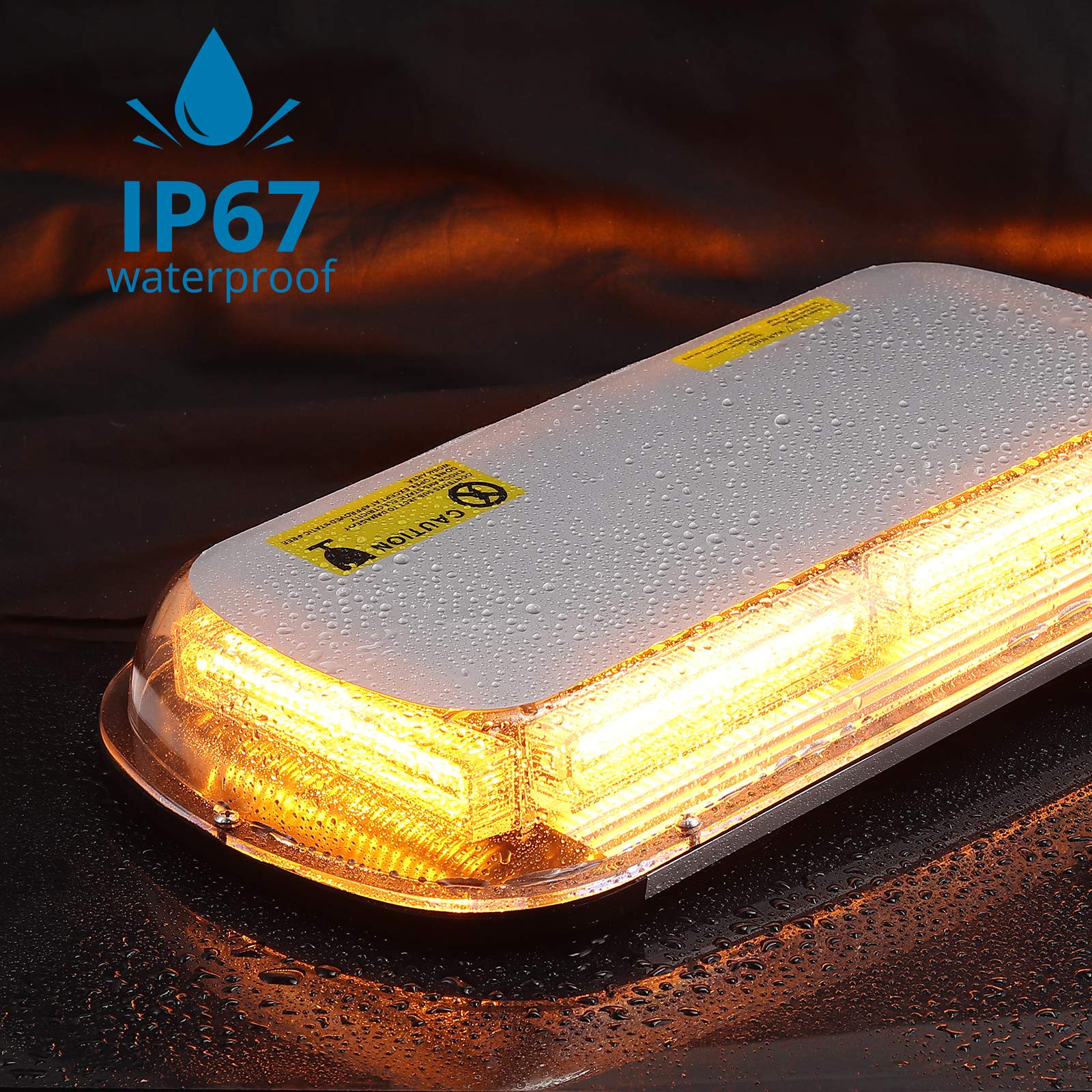 Barra Luci Emergenza LED 144 Lampade AUTOUTLET - 12V/24V, Magnetica, 7 Modalità Lampeggio