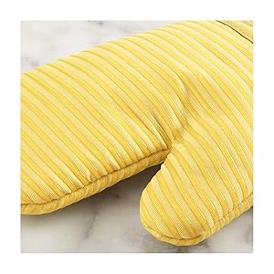 KITCHENAID Quilted Cotton Terry Cloth Oven Mitt, Pot Holder, Kitchen Towel 4-Pack Set, Heat Resistant, Silicone Grip, 16"x26", 7"x13" & 7"x10", Butter Yellow