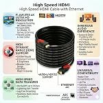 KUNOVA (TM) 25 Pied 25 FT HDMI câble 1080P 2160P 4K 60Hz HDR 3D Haute Vitesse avec Ethernet Arc Universal Compatible avec HDTV Projecteur, Théâtre d'ordinateur portable de la console de jeux