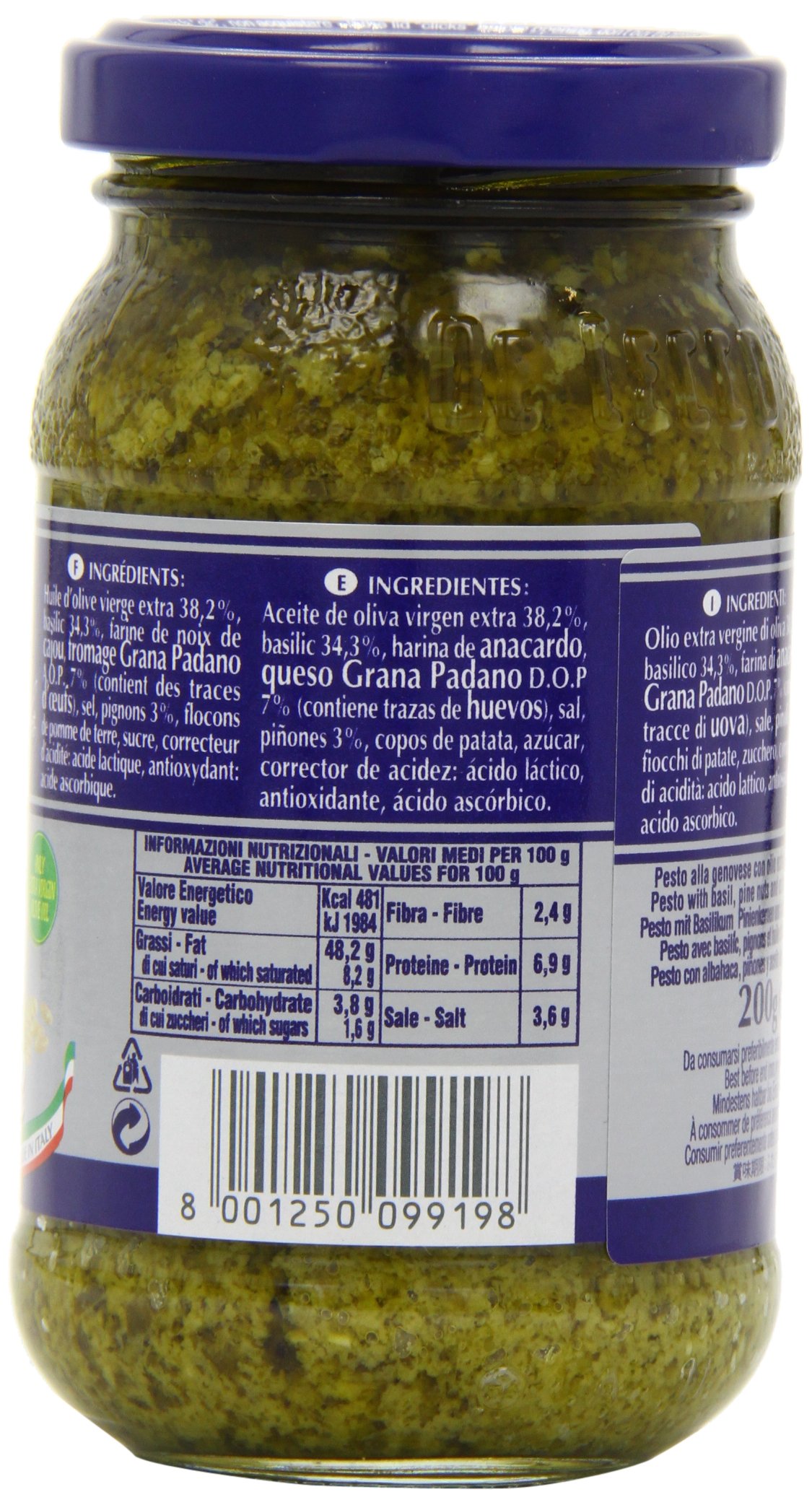 De Cecco Sauce Pesto Alla Genovese 200gr - Lot de 4