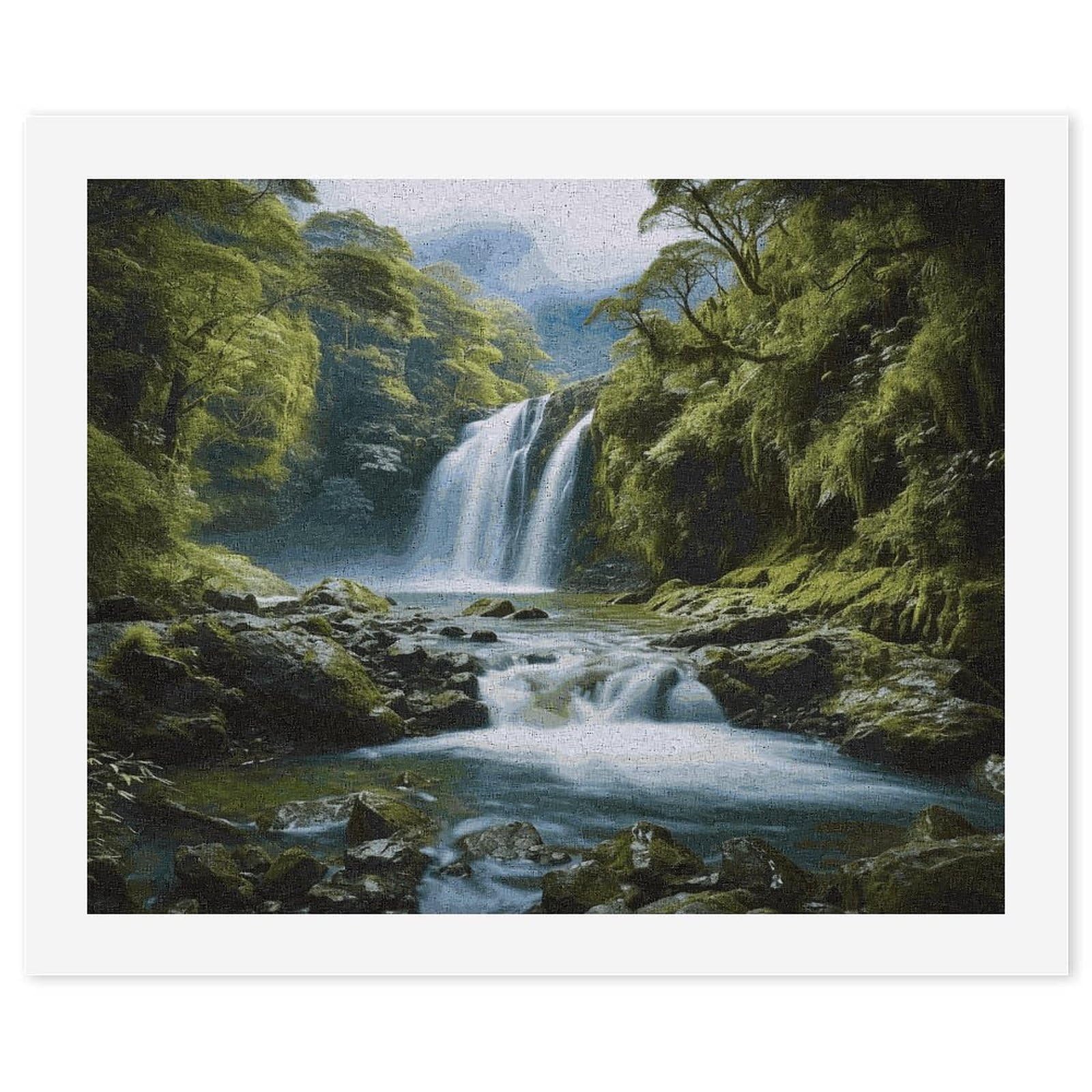 LDGSUPH Waterfall Landscape Painting Paint by Numbers Kits for Adults Beginners Exquisite Digital Oil Painting Kits Painting Anti-fading Canvas Wall Art DIY Gift for Home Wall Decor