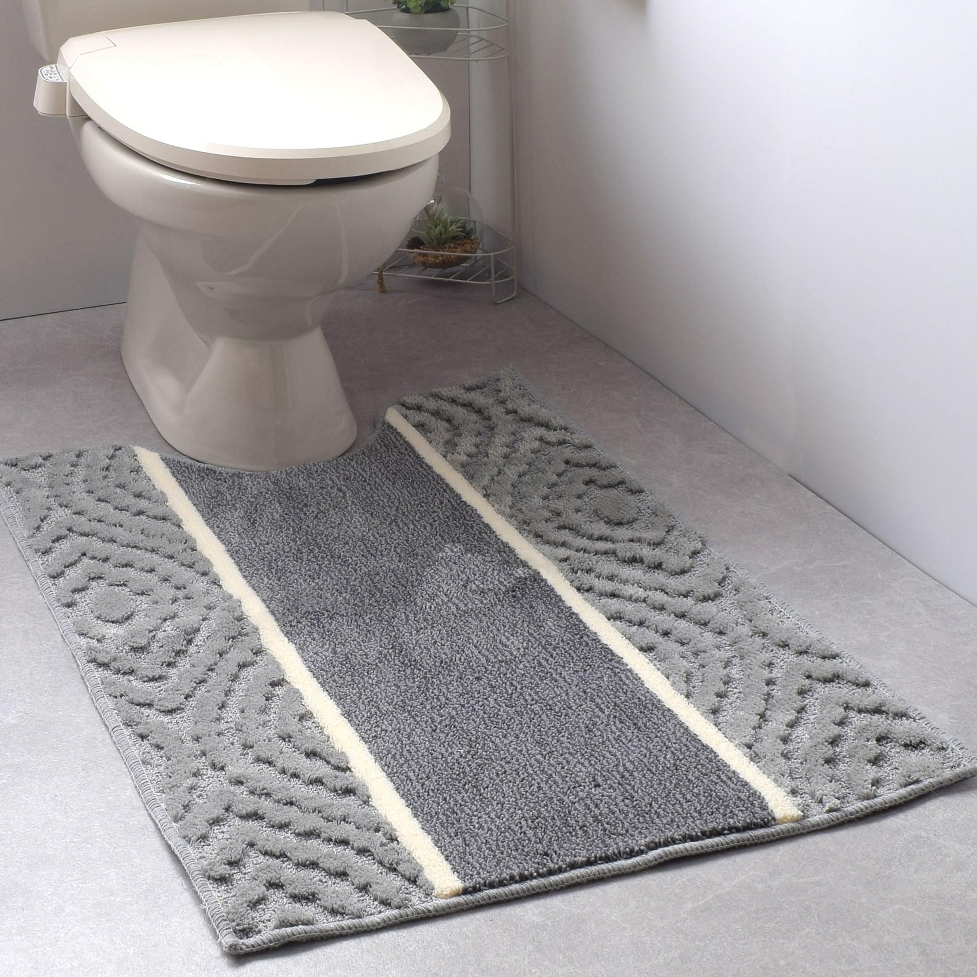 Amazon | トイレマット 65cm×100cm 【Aran(アラン)】 グレー