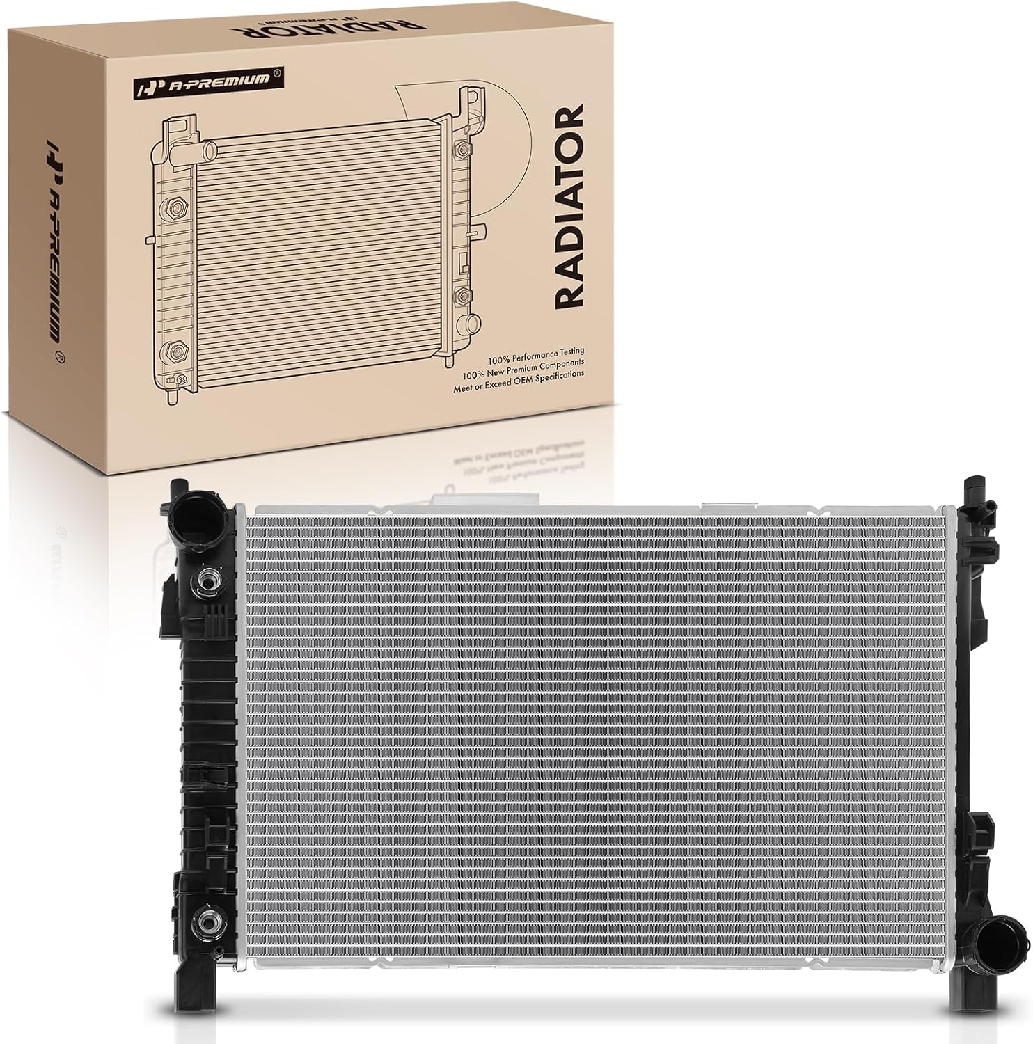 A-Premium Engine Coolant Radiator Assembly with Internal Transmission Oil Cooler Compatible with Mercedes-Benz C230 2007, C280 2007, C350 2007, SLK280 2008, SLK300 2009-2011, SLK350 2008-2011, CLK350