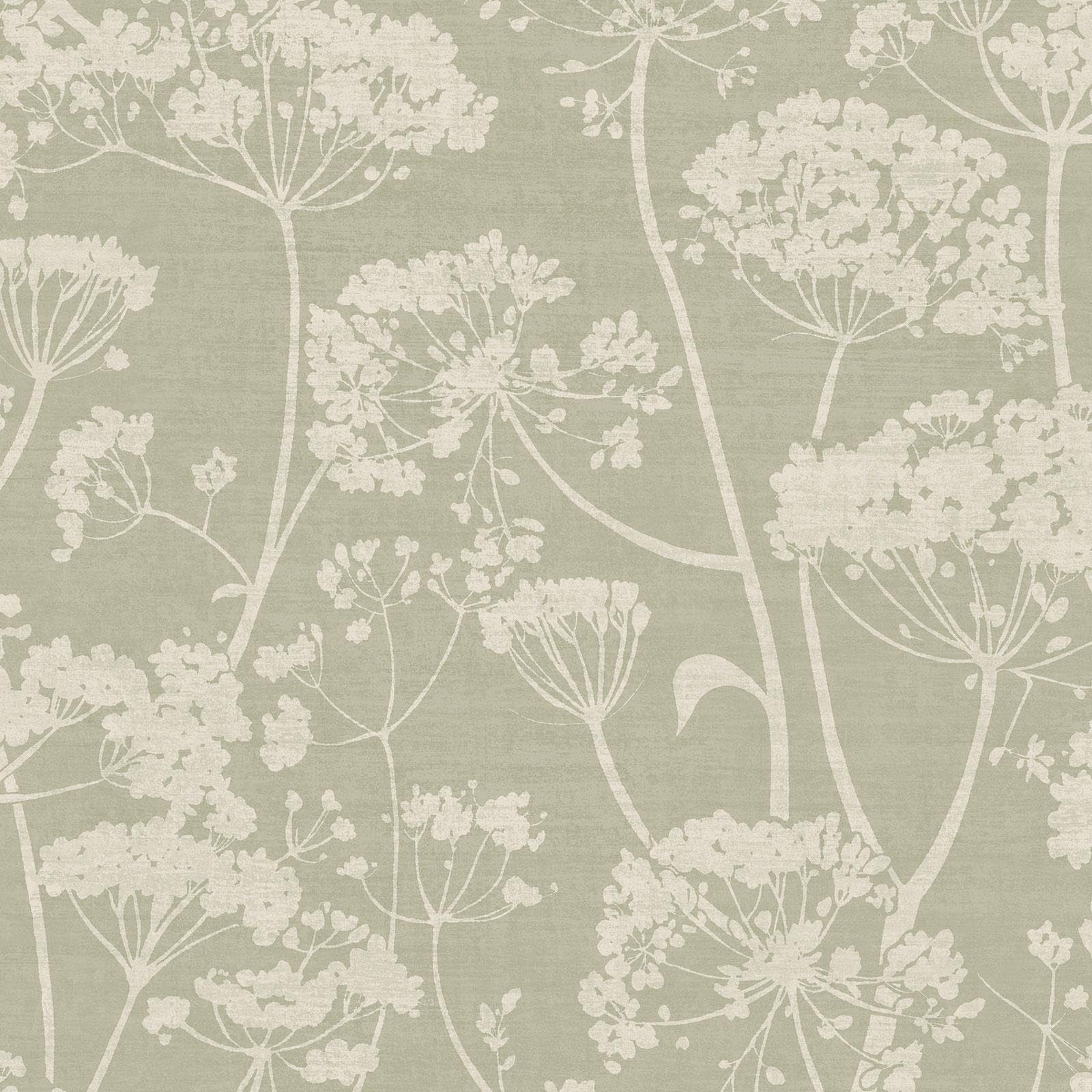 B&Q -  Cow Parsley Organic Foliage Trail WallpaperGreen