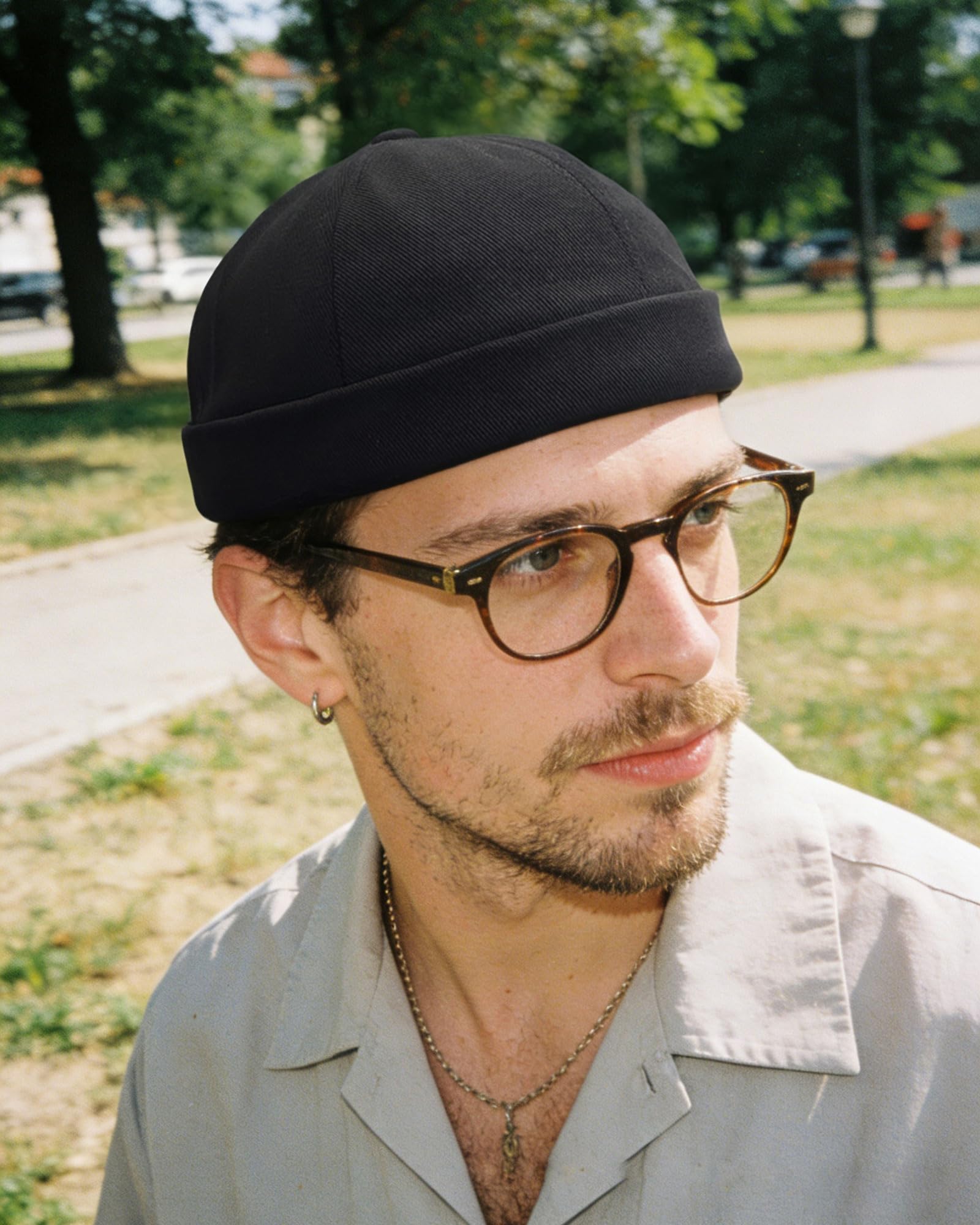 Clape Watch Cap Work Beanie Corduroy Docker Leon Brimless Hat Rolled Cuff Harbour Hat - 3