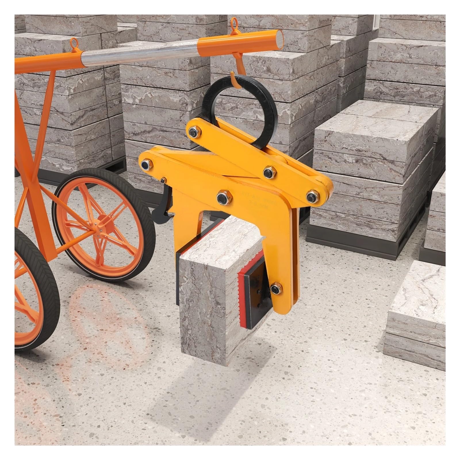 Abrazaderas de Elevación, Abrazadera for elevación de mármol y losas piedra, 390 kg / 350, resistente, vertical, for pizarra(800KG)