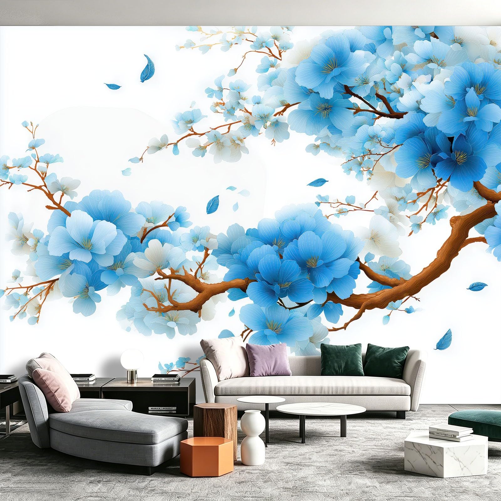 Papel pintado fotográfico tradicional de fieltro, 350 x 256 cm, para salón de té, estudio, salón, papel pintado