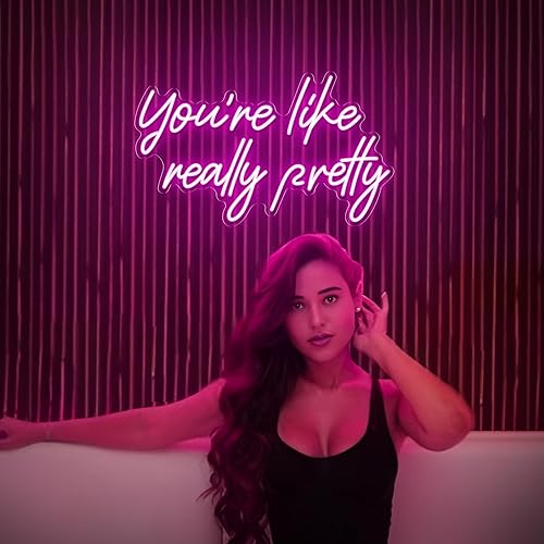 Miniatura 5 de You're Like Really Pretty Neon Sign, Pink Neon Sign for Wall Decor You're Like Really Pretty Sign for Girls Bedroom, Party, Salon - Best Gifts for