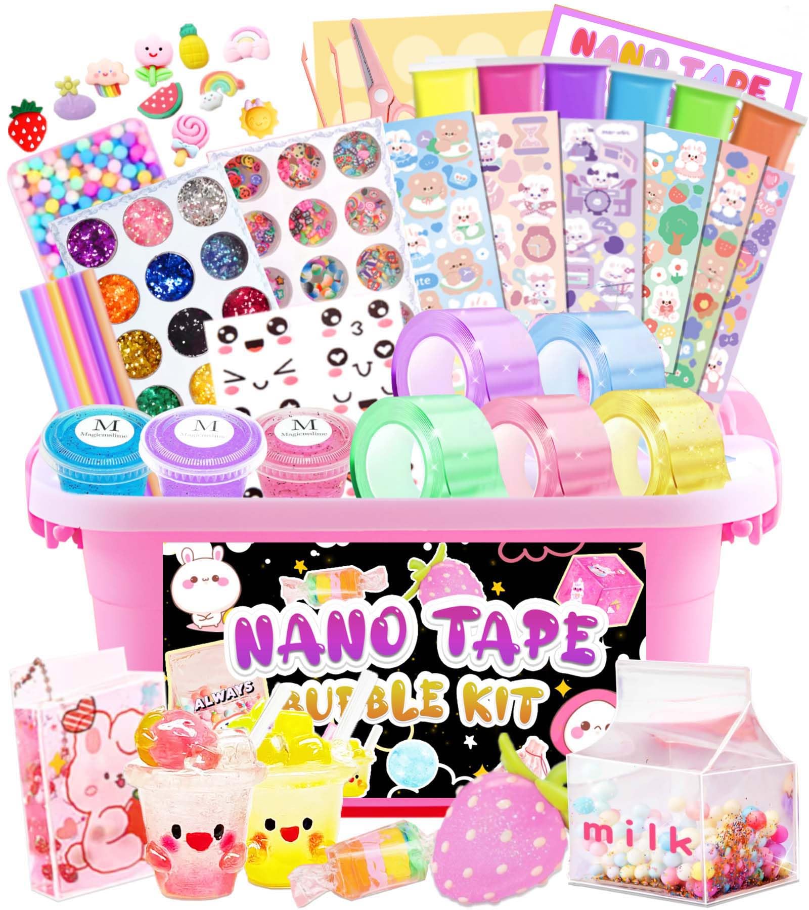 ZiZa Nano Tape Bubble Kit for Kids, Nano Tape Squishy Maker Making Kit, Birthday Arts and Crafts Toys Gifts for Girls, Kids Toys for Girls 4-6 6-8 7-8