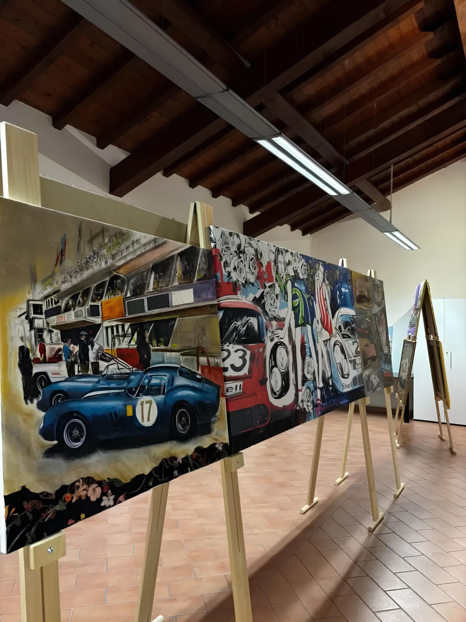 Giano Cavalletto per pittura ed esposizione quadri in legno Ayous naturale, regolabile in altezza ed inclinazione, portata 20 kg, made in Italy con struttura brevettata, ideale per grandi opere