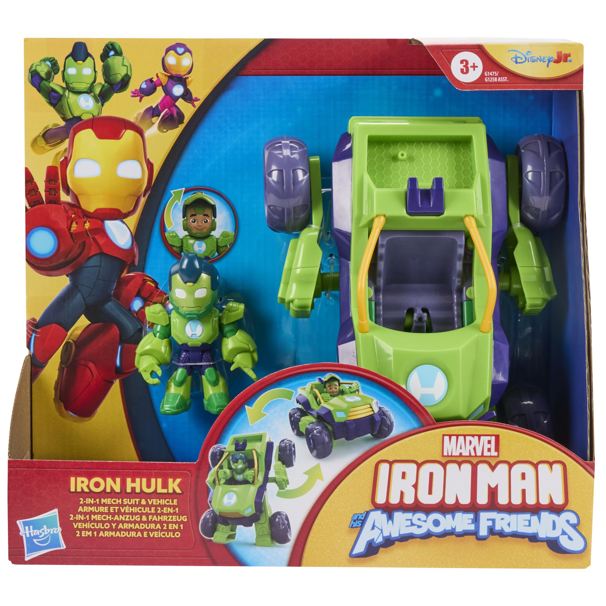 Pack Figurines Marvel Iron Man And His Awesome Friends – 6 Super-Héros Articulés 7,5 Cm + Accessoires, Parfait Pour Les Enfants Dès 3 Ans