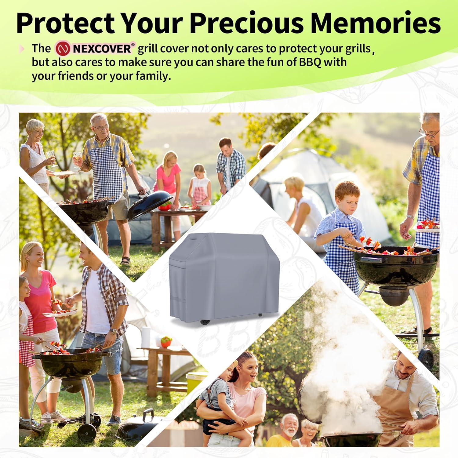 NEXCOVER Barbecue Gas Grill Cover - 50 Inch Waterproof BBQ Cover, Outdoor Heavy Duty Grill Cover, Fade & Weather Resistant Upgraded Material, Barbecue Cover for Weber, Brinkmann, Char Broil, Holland. - Image 7