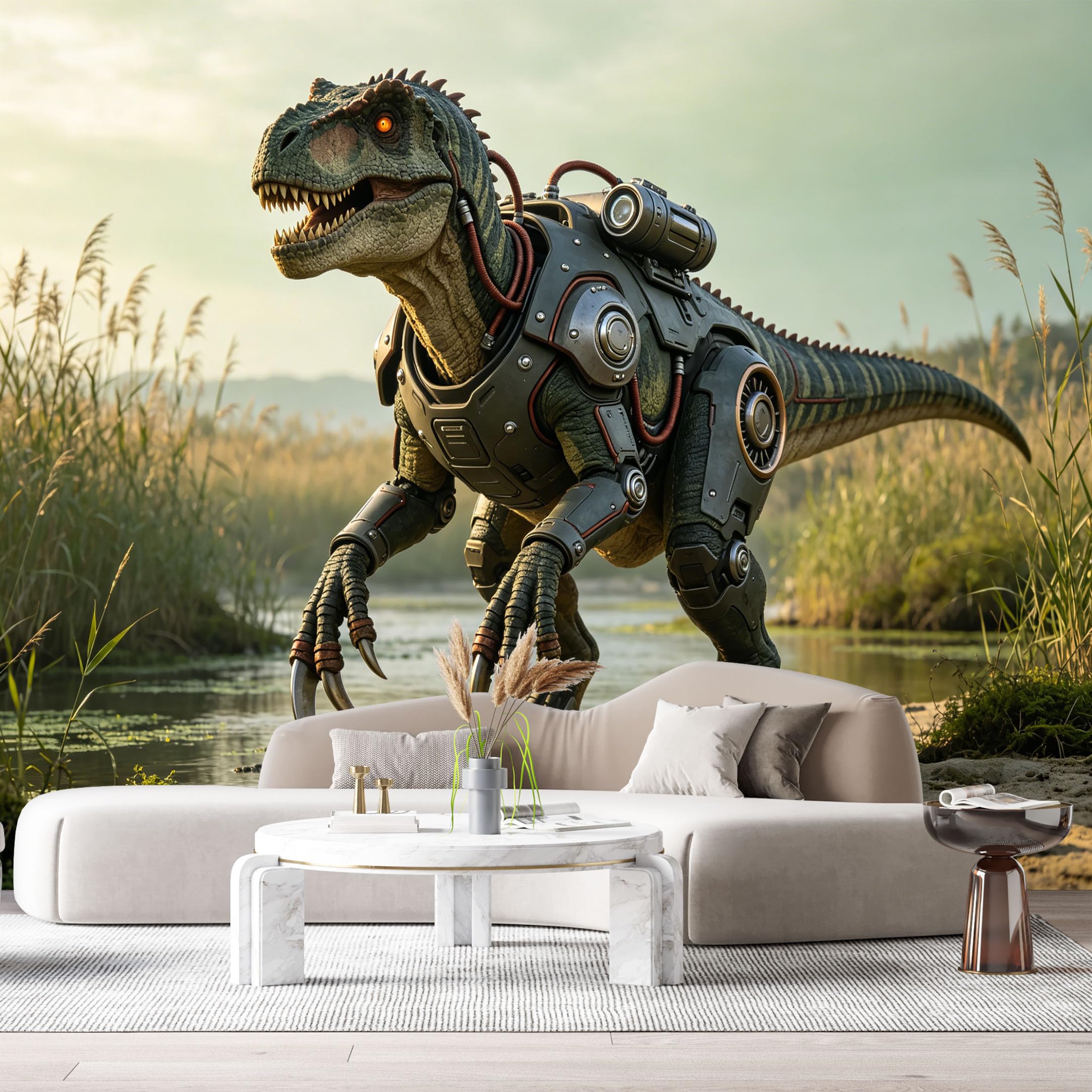 Custom Size Wall Mural Beast Mech SciFi Robot Armor Futuristic Creature Industrial Style 3D Textured SelfAdhesive Art Prints Removable Large Wallpaper Esports Game Room Studio