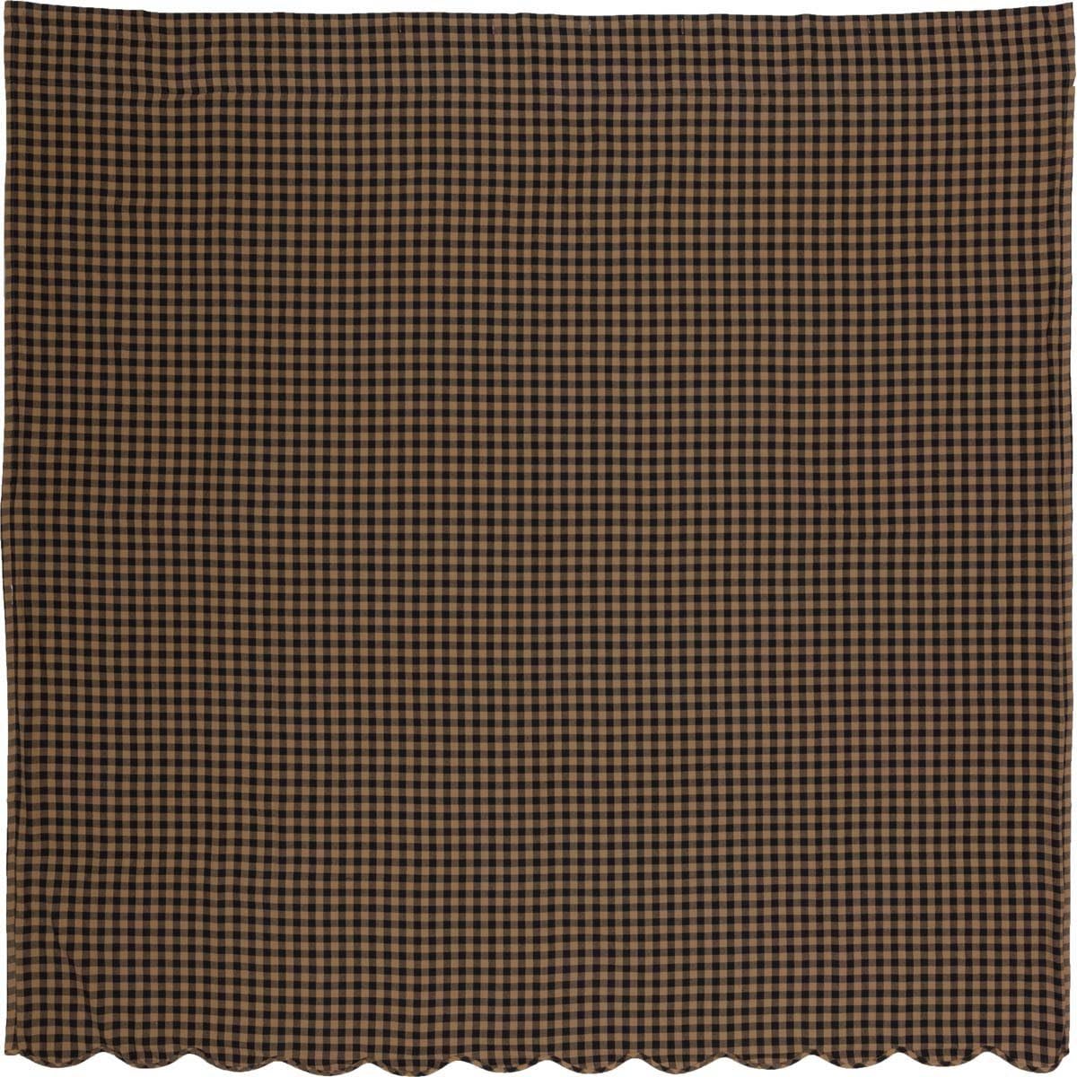 Crazy Clearance VHC Brands Black Check Scalloped Shower Curtain 72x72 Country Rustic Design, Black and Tan Best Review VHC Brands Black Check Scalloped Shower Curtain 72x72 Country Rustic Design, Black and Tan