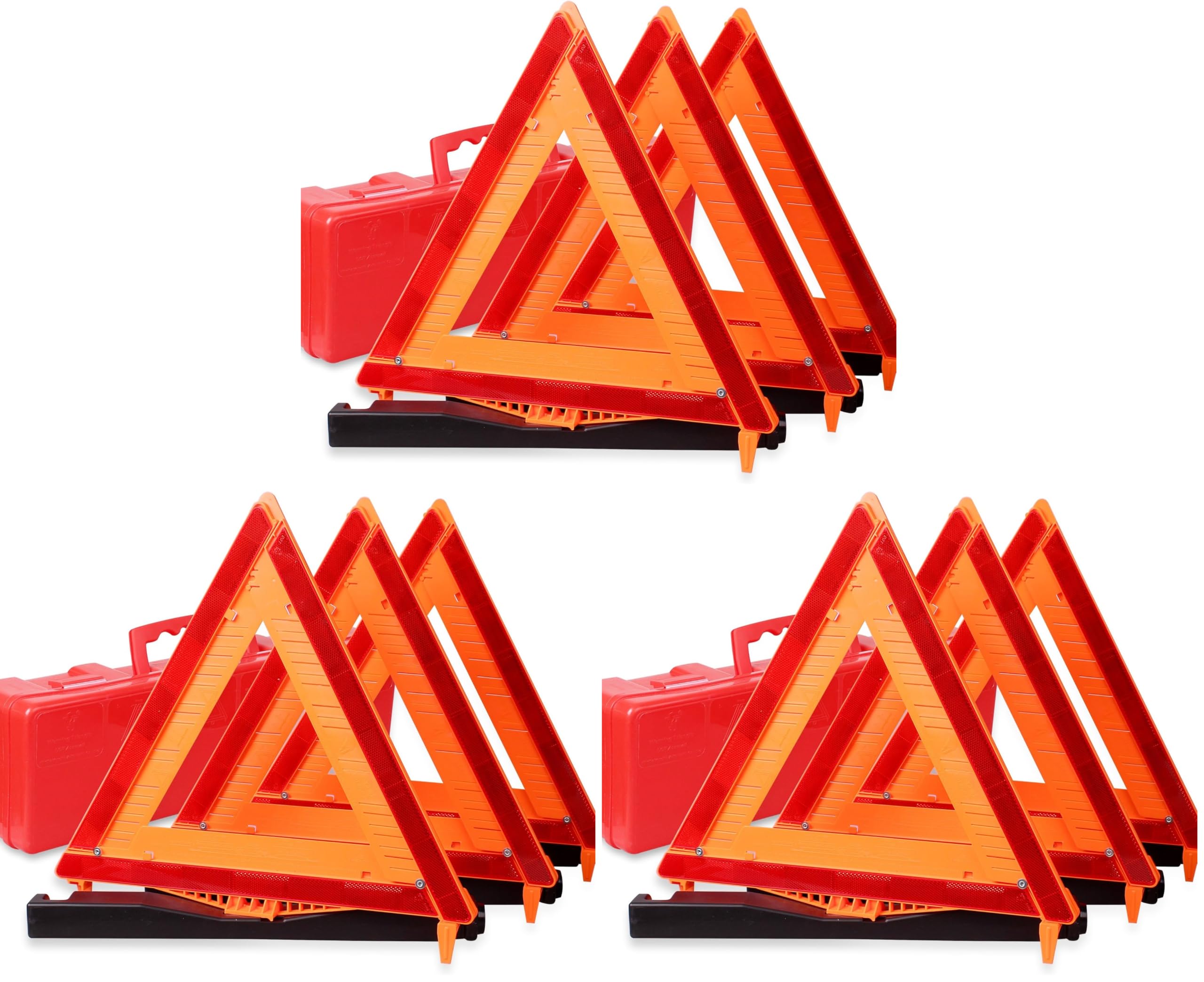 CARTMAN 9 Pack Warning Triangle DOT Approved Identical to United States FMVSS 571 125 Reflective Warning Road Safety Triangle Kit