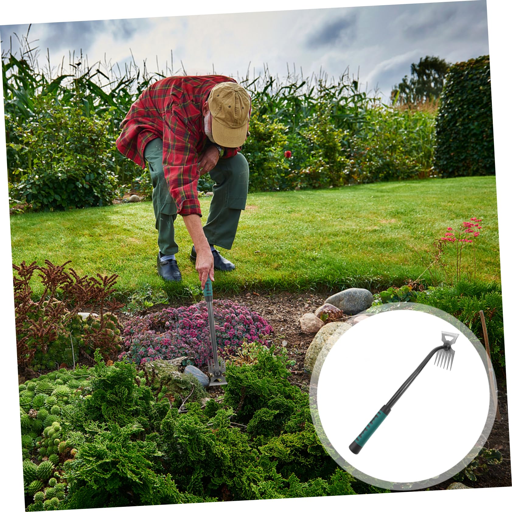 YARNOW 2 Pièces Outils de désherbage de Jardin Jardinage Jardinier Outil arrachage Outil de Jardin Multifonction Outil de Jardin Pratique Outil Jardin désherbeur désherbants manuels Acier