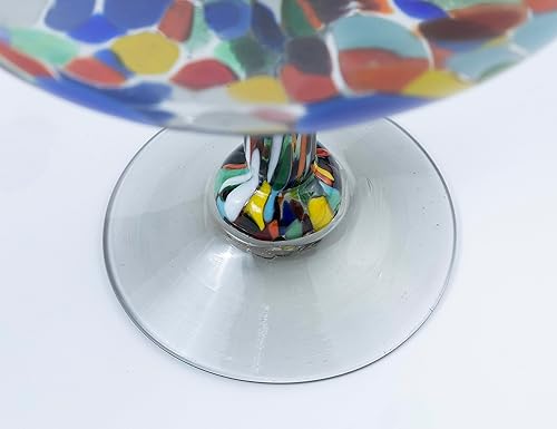 Miniatura 4 de Juego de 2 vasos de Margarita mexicana soplados a mano de 16 oz - Confeti