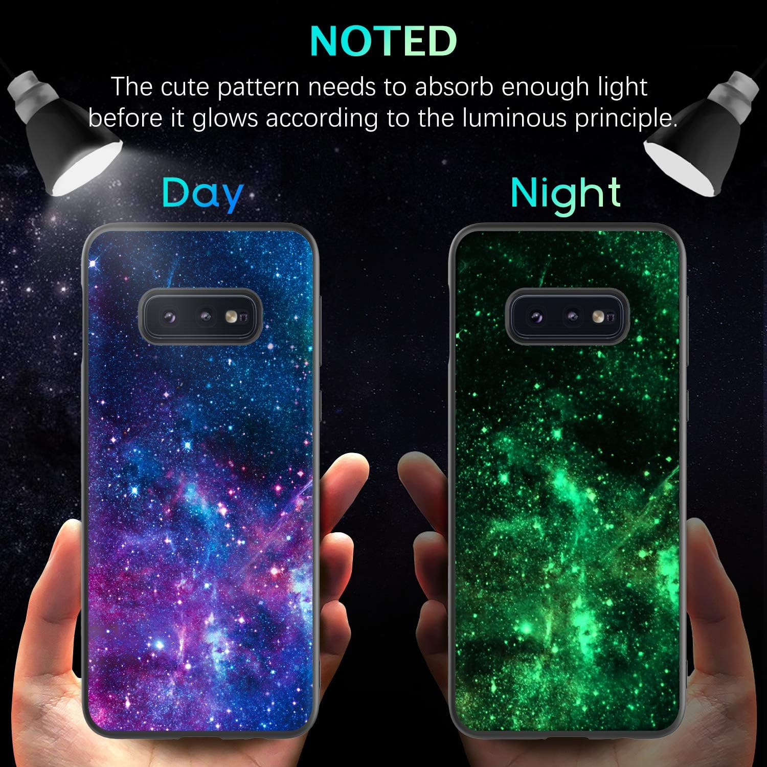 BENTOBEN for Galaxy S10e Case, Phone Case Samsung S10e, Slim Fit Glow in The Dark Shockproof Protective Hybrid Hard PC Soft TPU Bumper Drop Protection Non-Slip Girls Women Cover, Nebula/Space Design