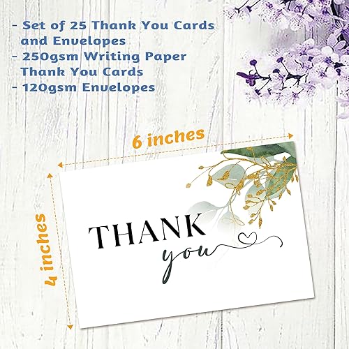 Miniatura 2 de GNATV Tarjeta de agradecimiento, incluyendo 25 tarjetas de agradecimiento y sobres, 6x4 pulgadas, compromiso, despedida de soltera, boda, baby