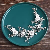 Vista 3 de Accesorios para el cabello de boda, accesorios para el cabello para novias y damas de honor, diadema de cristal de vid floral para novia
