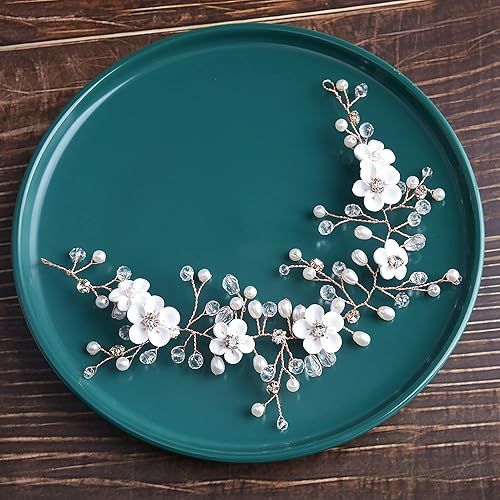 Miniatura 3 de Accesorios para el cabello de boda, accesorios para el cabello para novias y damas de honor, diadema de cristal de vid floral para novia con