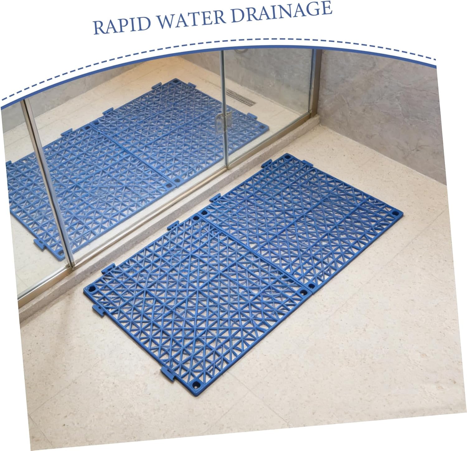 DECHOUS 2pcs Modular Interlocking Cushion Floor Mats 30x30cm PVC Non-Slip Drainage Tiles for Bathroom Shower Pool Patio Outdoor