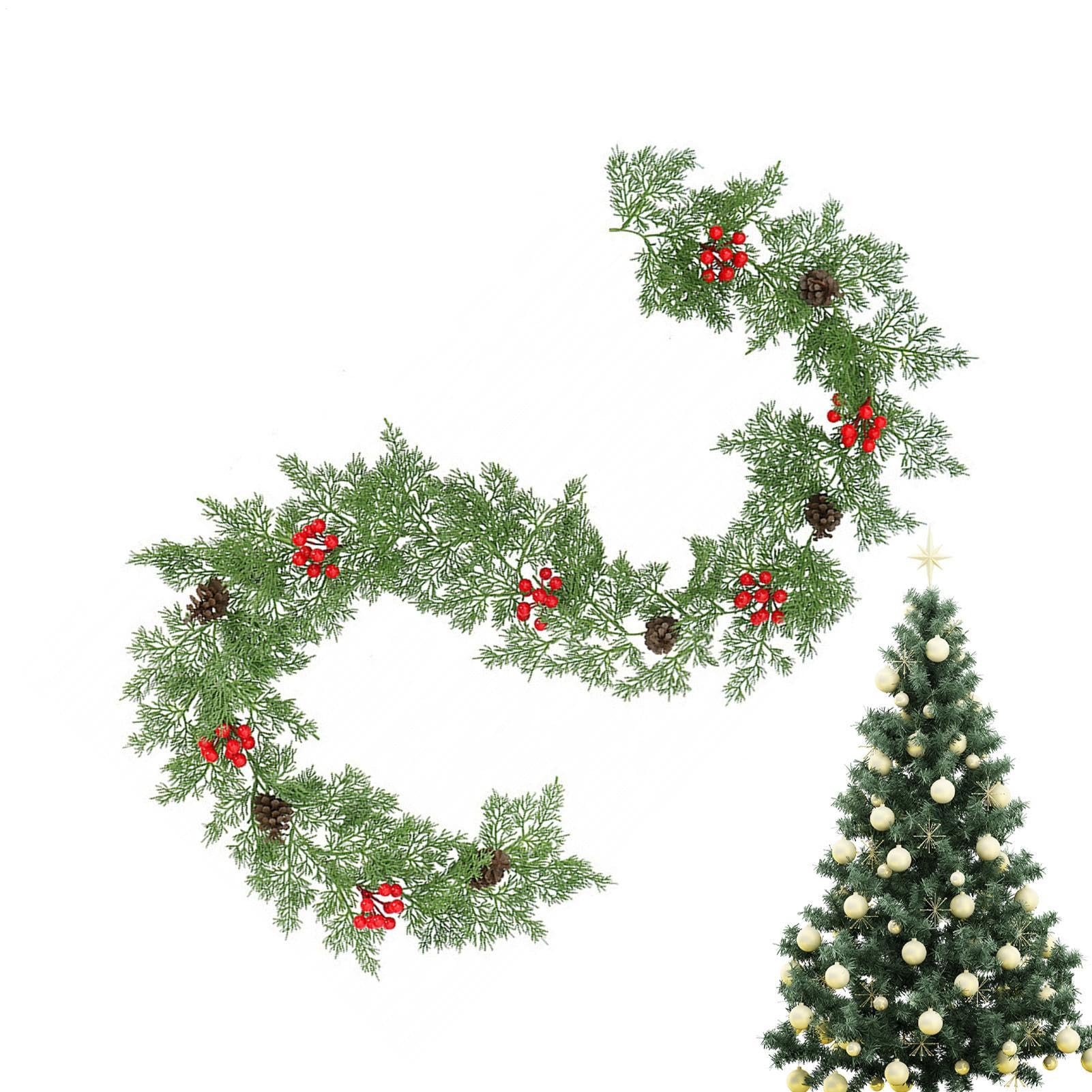 Guirlande de pin artificiel de 200 cm à texture réaliste