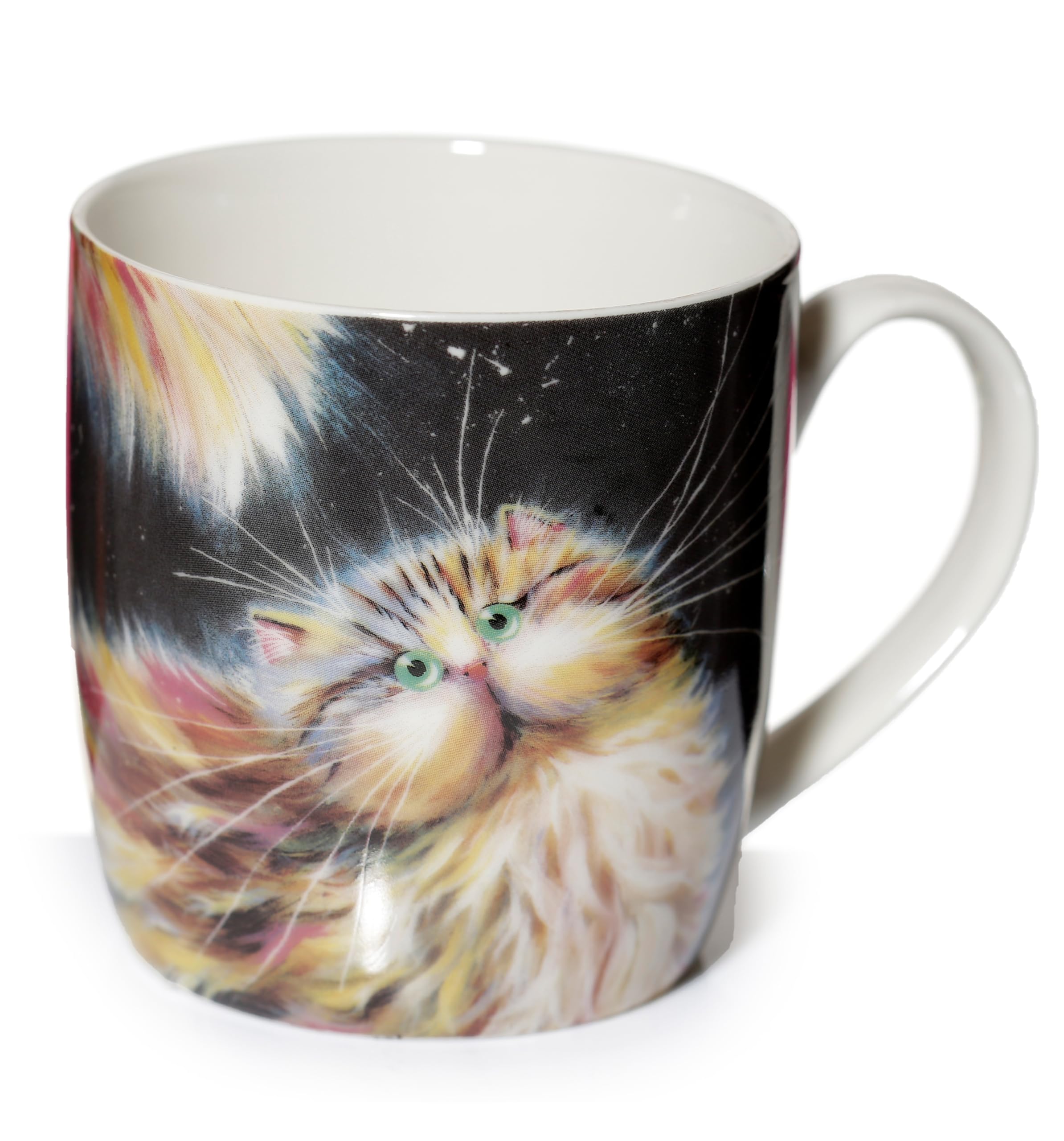 Puckator Men's Multicolour Kim Haskins Rainbow Cat Porcelain Tea Coffee Mug - Funny Home Accessories - Cute Gifts For Girlfriend Large Mugs For Wo Hot Drinks - Cute Cups Presents Secret Santa Gift Cup Set