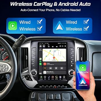 LINKSWELL Car Radio Fits for Silverado and Sierra 2014 to 2019 | Android Car Stereo 12.1 Inch Head Unit with Wireless CarPlay Android Auto Bluetooth Upgraded DSP & EQ