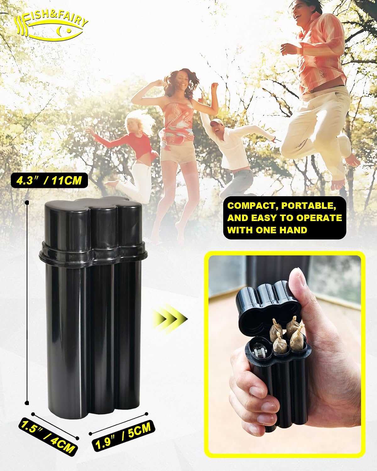 4-Hole King Size Pre-roll Cone Holder Case, Cigarette Case for Regular Size Cigarettes & King Size, Small Container Lighter Box, Smoking Accessories for 1-1/4 Size Pre Rolled Rolling Paper