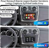 Android 15, 4G+64G GOHHDL Autoradio pour Renault Dacia Logan Duster Sandero Lodgy Capture Symbol Lada Xray avec Navi Carplay Android Auto, écran Voiture 7 Pouces avec GPS WiFi BT FM/RDS Caméra MIC - 3