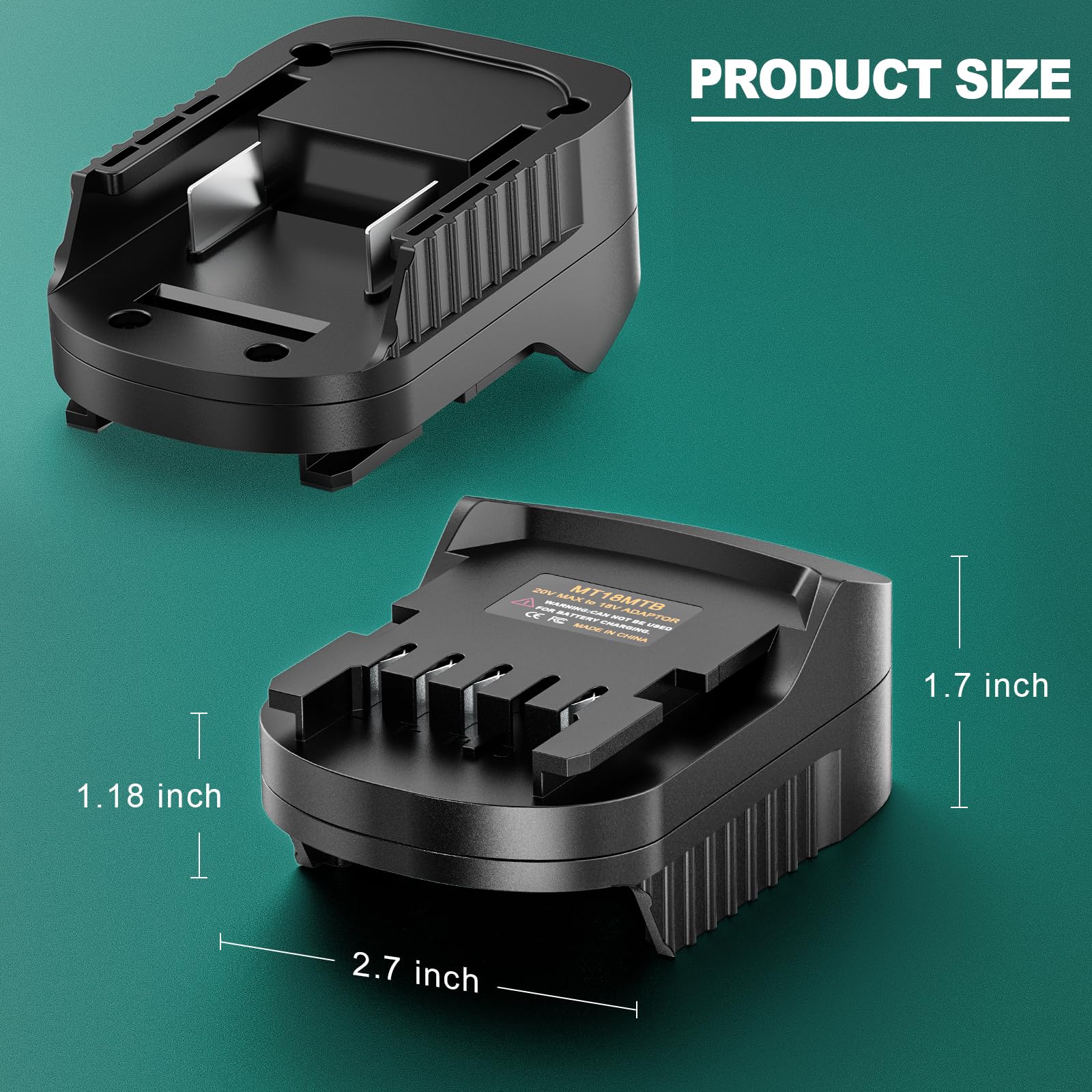 Aikeec Adaptador de Batería Compatible con Makita 18V Li-Ion, Convertidor para Herramientas Eléctricas Metabo 18V (Solo Herramienta, No Compatible con Serie HPT y baterías LiHD)
