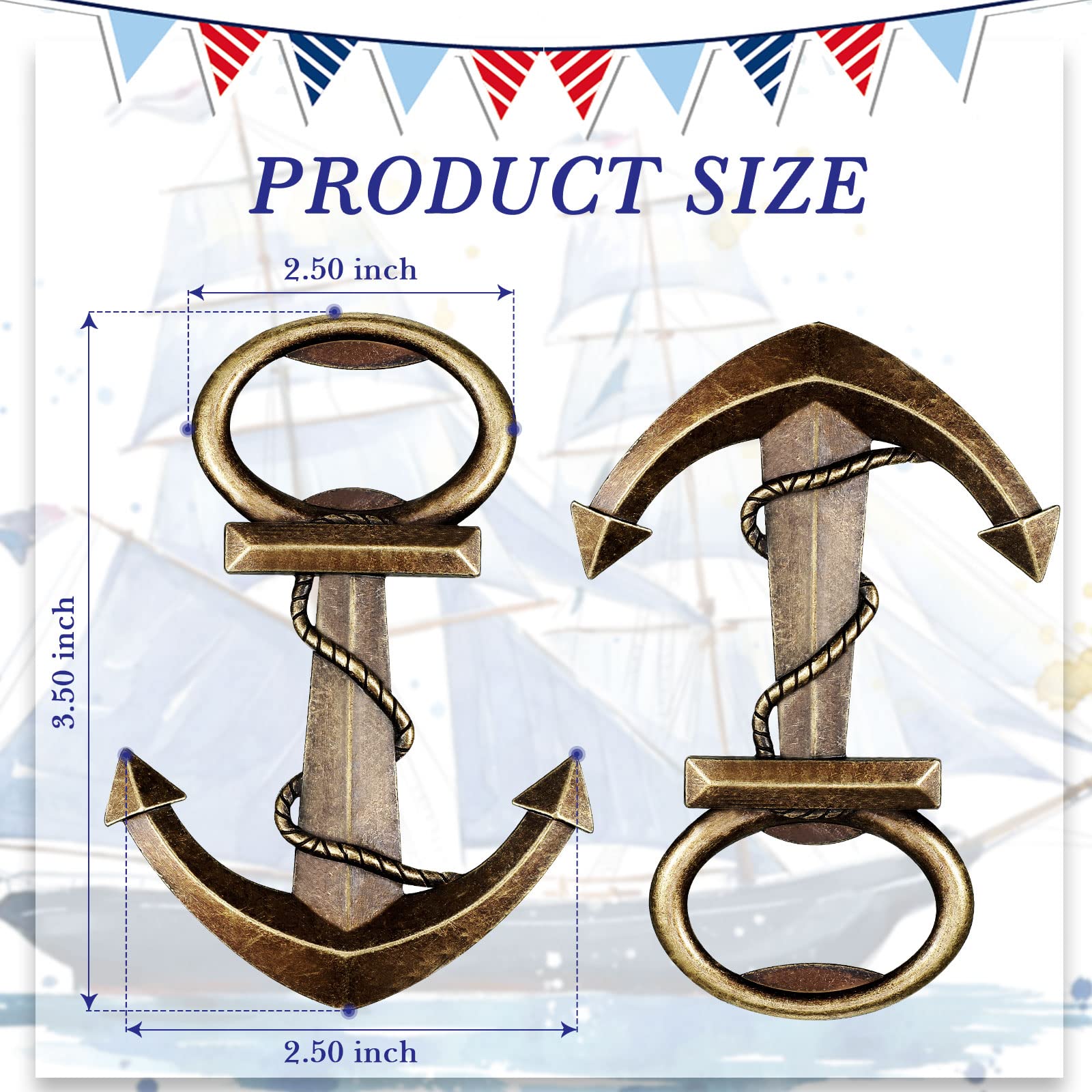 Apribottiglie con ancora, 50 pezzi, a tema nautico, apribottiglie per vino, per compleanno, baby shower, bomboniere, accessori per decorazione per feste di nozze, regali di ritorno per gli ospiti