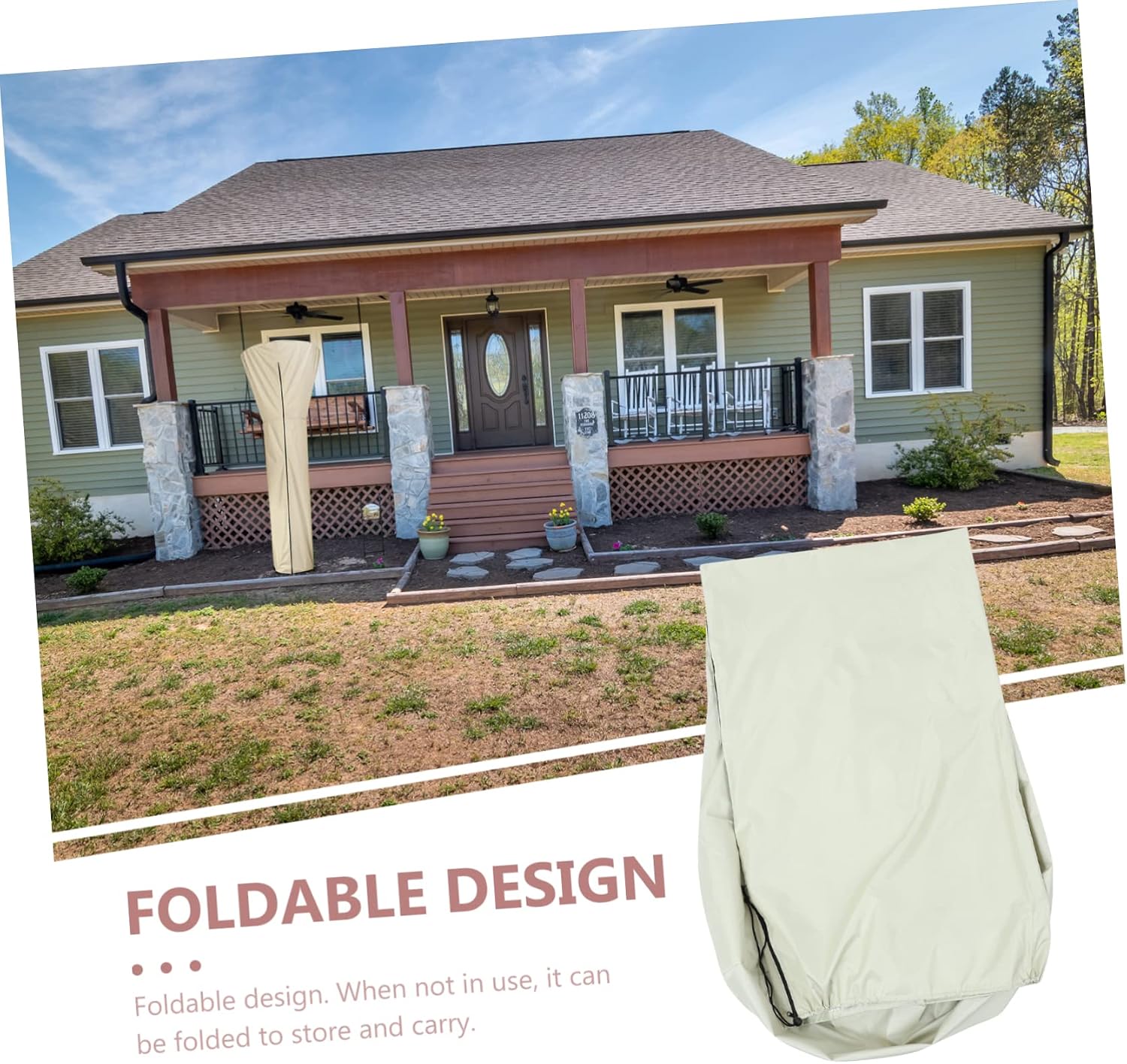 Totority 1pc Patio Heater Cover Beige Oxford Outdoor Heater for Garden Easy to Use