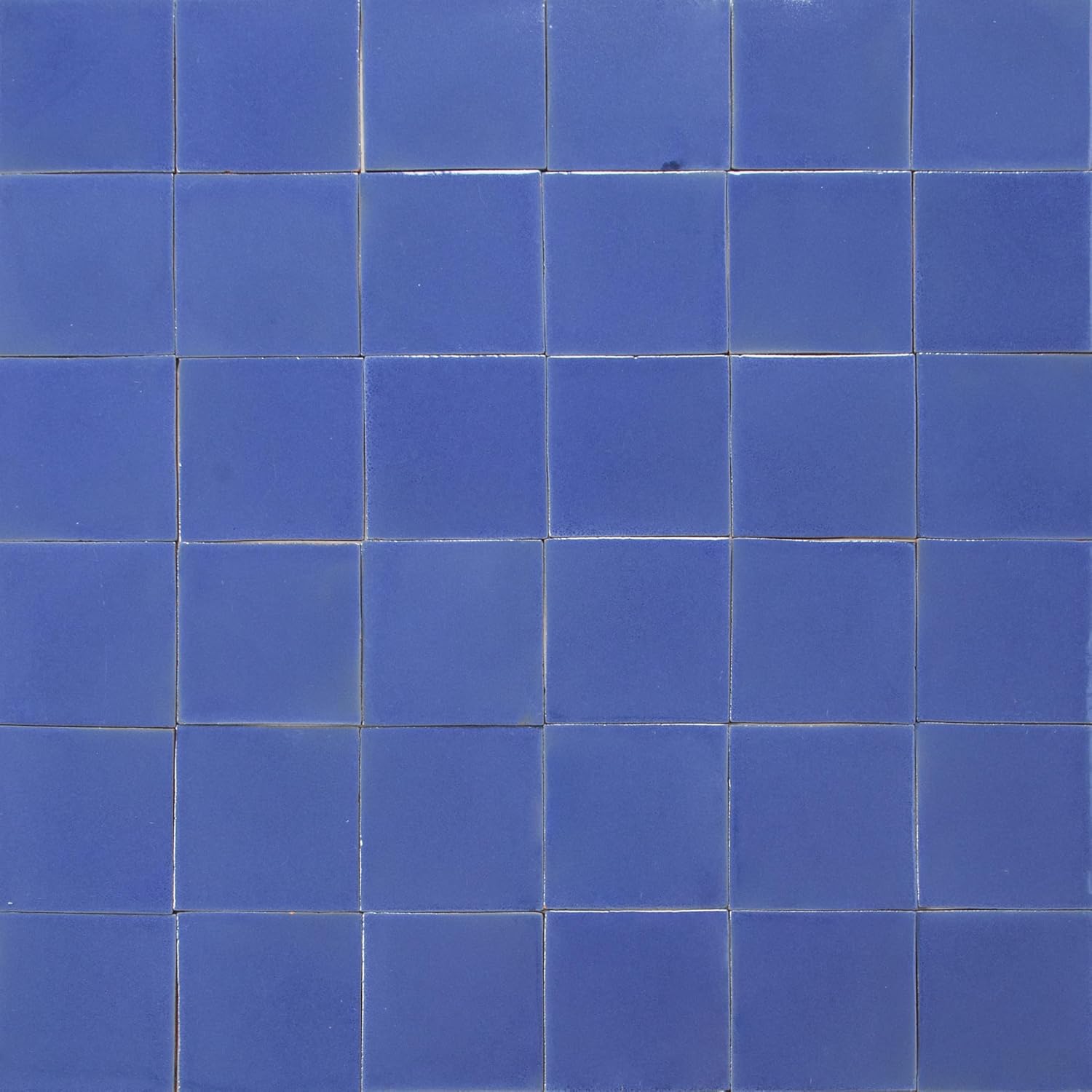 Mexican Solid Color Wall Tiles 4x4 - Hernandez by Cerames - Patchwork of 90 Blue Tiles Ceramic, Monochrome Mexican Tiles 4x4 for Kitchen, Bathroom | Blue Ceramic Tiles 4x4 from Mexico